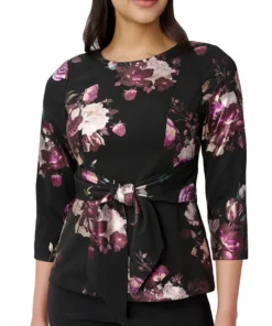 Adrianna Papell Women's Floral-Print 3/4-Sleeve Top