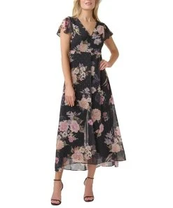 Adrianna Papell Women's Floral-Print Overlay Jumpsuit