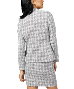 Bar III Women's Tweed Faux Double-Breasted Blazer, Created For Macy's -CeCe cloth-shop 23338709 fpx