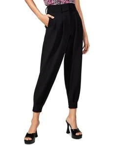 Bar III Women's Pleat-Front Mid-Rise Ankle Pants, Created For Macy's -CeCe cloth-shop 23338751 fpx