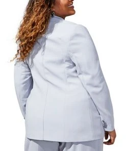 Bar III Plus Size Textured Crepe Single-Button Blazer, Created For Macy's 11 Bar III Plus Size Textured Crepe Single-Button Blazer, Created For Macy's -CeCe cloth-shop 23338794 fpx