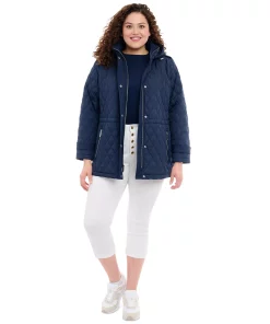 Michael Kors Women's Plus Size Quilted Hooded Anorak Coat -CeCe cloth-shop 23350621 fpx