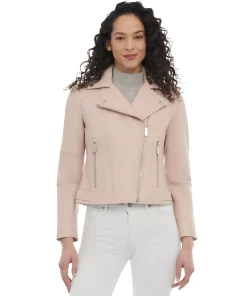 Michael Kors Women's Leather Moto Jacket -CeCe cloth-shop 23350701 fpx 1