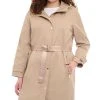 Michael Kors Women's Plus Size Belted Hooded Trench Coat