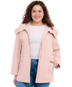 Michael Kors Women's Plus Size Hooded Anorak Raincoat -CeCe cloth-shop 23350741 fpx