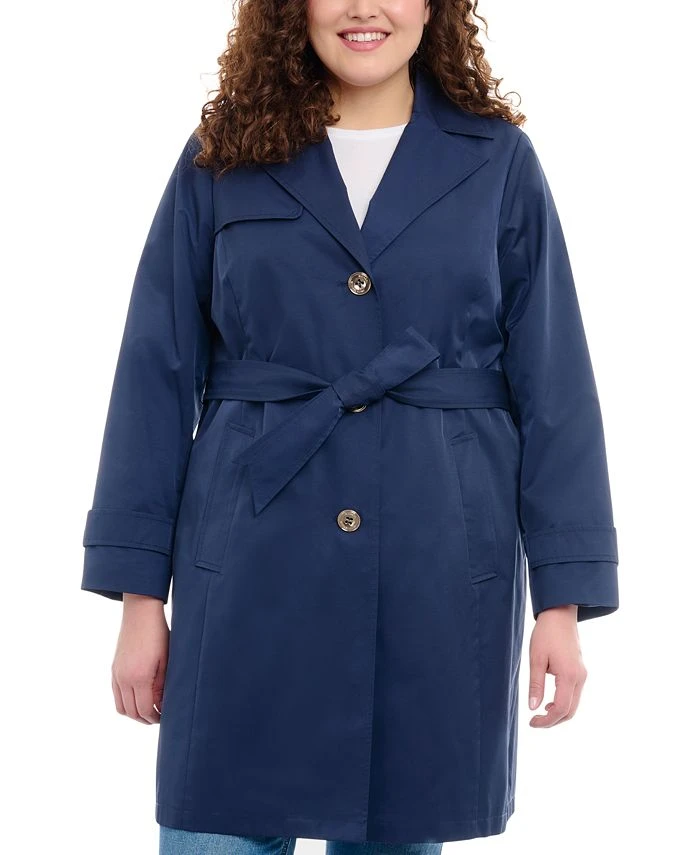 Michael Kors Women's Plus Size Single-Breasted Trench Coat 1 Michael Kors Women's Plus Size Single-Breasted Trench Coat