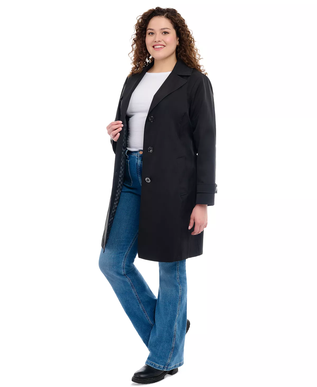 Michael Kors Women's Plus Size Single-Breasted Trench Coat 5 Michael Kors Women's Plus Size Single-Breasted Trench Coat - Image 5