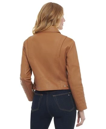 Michael Kors Women's Leather Trucker Jacket 2 Michael Kors Women's Leather Trucker Jacket - Image 2