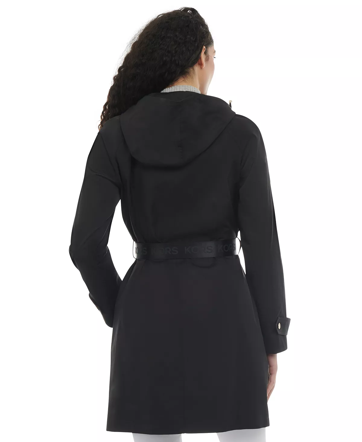 Michael Kors Petite Belted Hooded Trench Coat 4 Michael Kors Petite Belted Hooded Trench Coat - Image 4