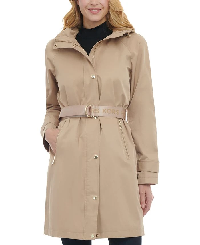 Michael Kors Petite Belted Hooded Trench Coat 1 Michael Kors Petite Belted Hooded Trench Coat
