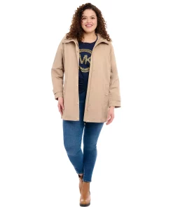 Michael Kors Women's Plus Size Hooded A-Line Coat 13 Michael Kors Women's Plus Size Hooded A-Line Coat -CeCe cloth-shop 23350956 fpx
