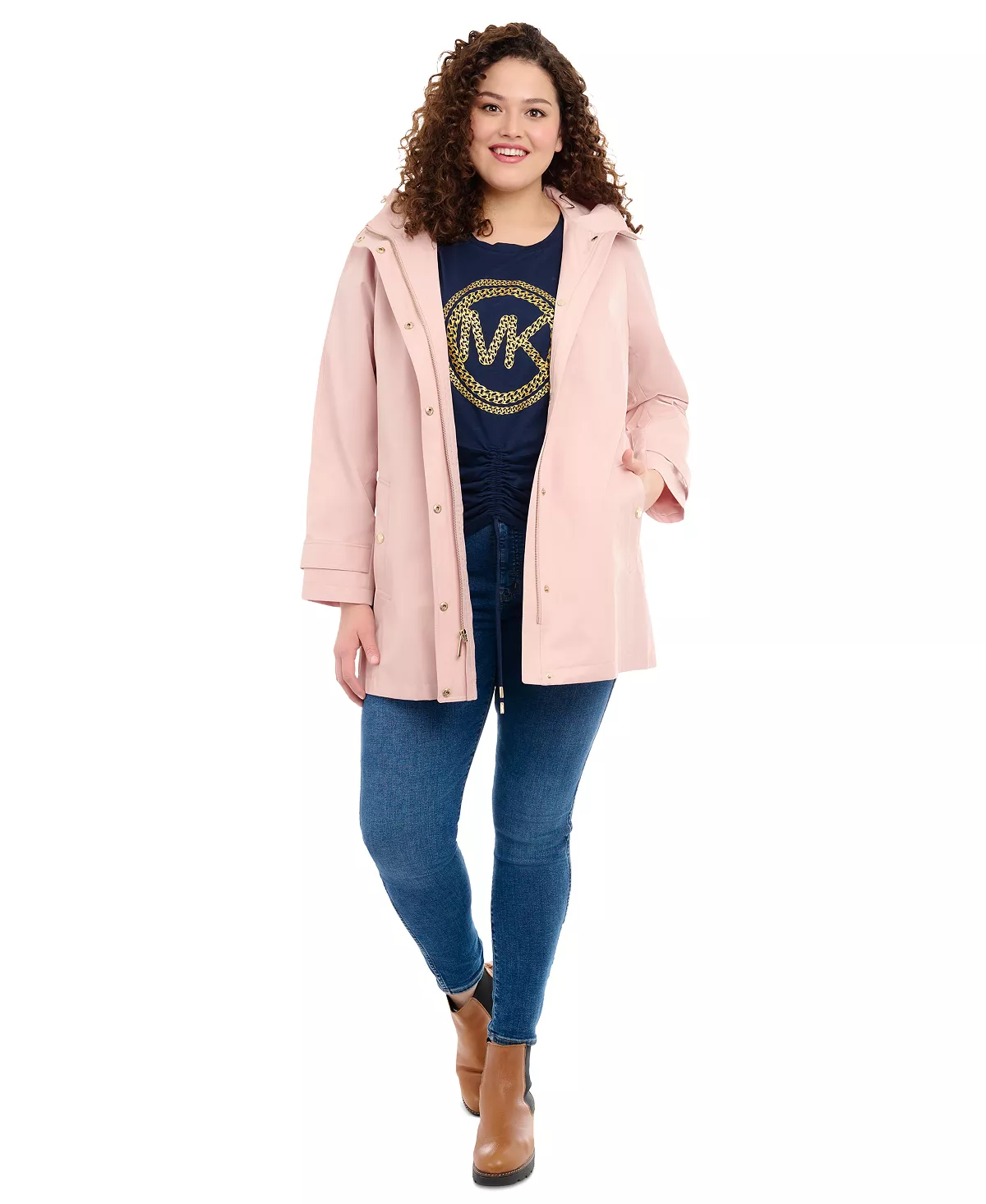 Michael Kors Women's Plus Size Hooded A-Line Coat 8 Michael Kors Women's Plus Size Hooded A-Line Coat - Image 8