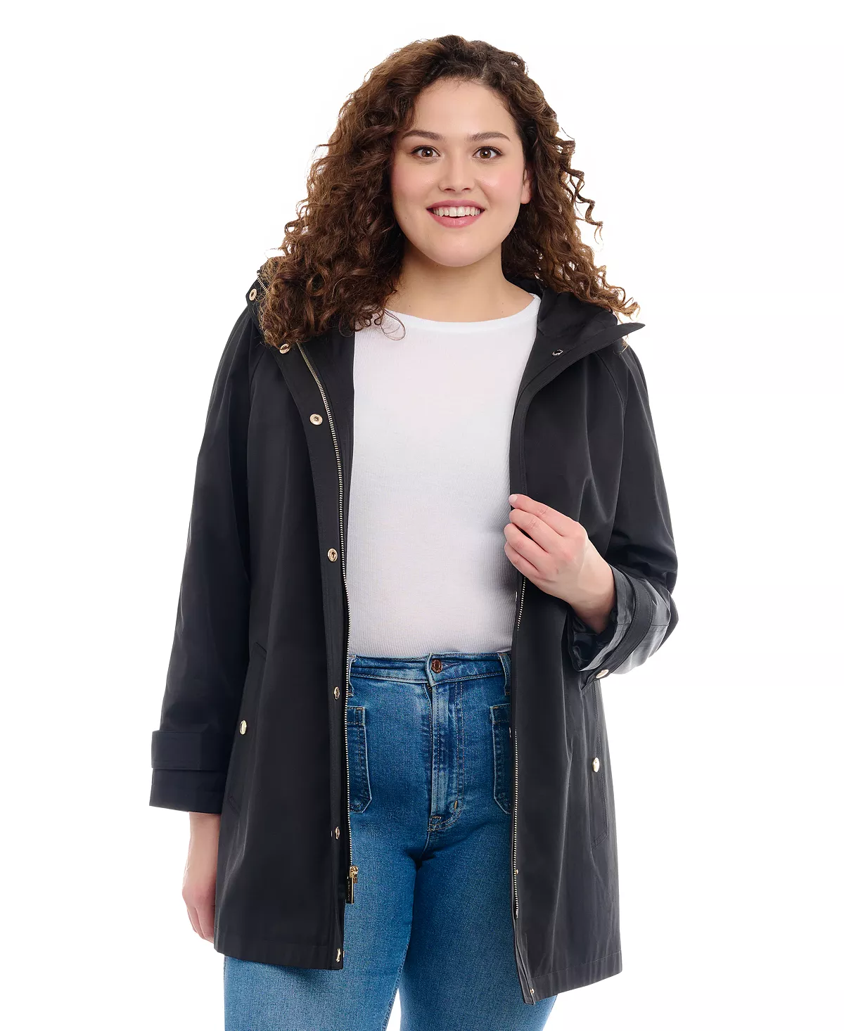 Michael Kors Women's Plus Size Hooded A-Line Coat 5 Michael Kors Women's Plus Size Hooded A-Line Coat - Image 5