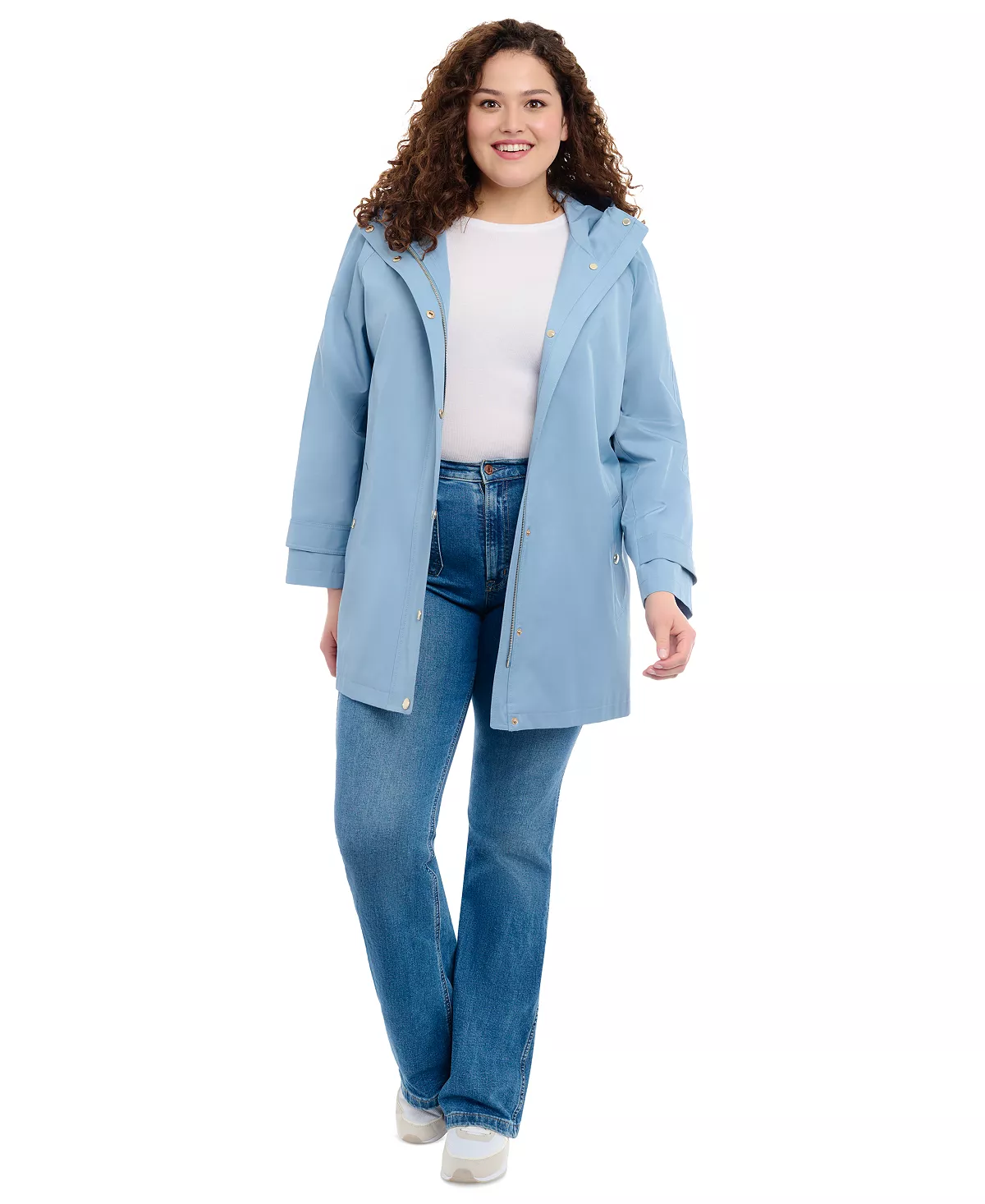 Michael Kors Women's Plus Size Hooded A-Line Coat 4 Michael Kors Women's Plus Size Hooded A-Line Coat - Image 4