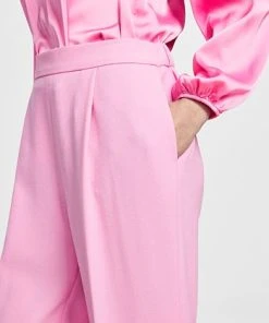 Bar III Women's Textured Crepe Pleated Pull-On Pants, Created For Macy's 8 Bar III Women's Textured Crepe Pleated Pull-On Pants, Created For Macy's -CeCe cloth-shop 23358956 fpx