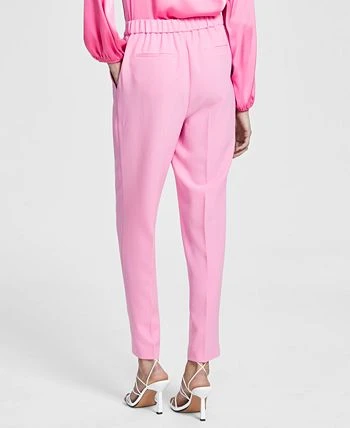 Bar III Women's Textured Crepe Pleated Pull-On Pants, Created For Macy's 2 Bar III Women's Textured Crepe Pleated Pull-On Pants, Created For Macy's - Image 2