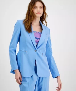 Bar III Women's Snap-Button Zip-Pocket Blazer, Created For Macy's 11 Bar III Women's Snap-Button Zip-Pocket Blazer, Created For Macy's -CeCe cloth-shop 23358965 fpx