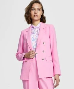 Bar III Women's Textured-Crepe Button-Front Blazer, Created For Macy's
