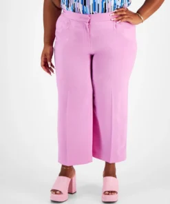 Bar III Plus Size Crepe Straight-Leg Ankle Pants, Created For Macy's