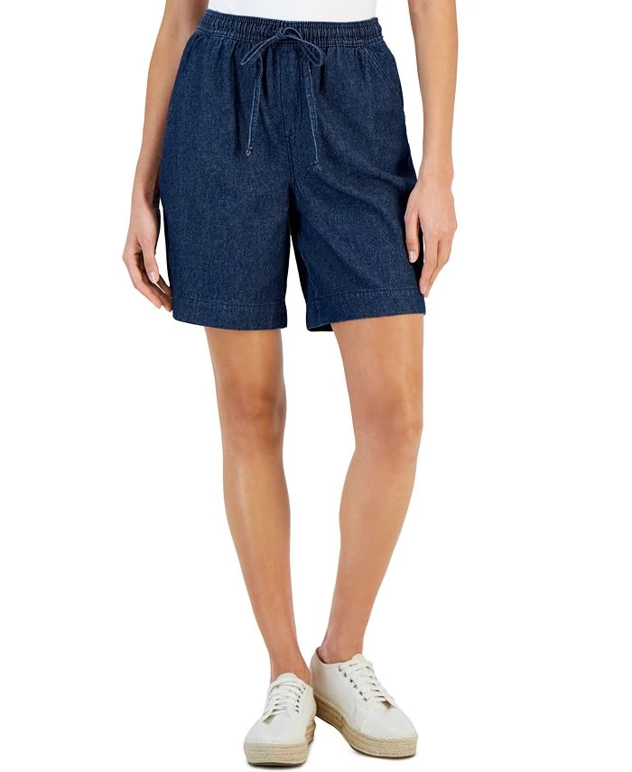 Karen Scott Women's Emilia Relaxed Pull-On Denim Shorts, Created For Macy's 1 Karen Scott Women's Emilia Relaxed Pull-On Denim Shorts, Created For Macy's