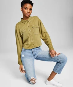And Now This Women's Utility-Pocket Button Down Shirt