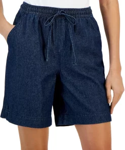 Karen Scott Women's Emilia Relaxed Pull-On Denim Shorts, Created For Macy's 6 Karen Scott Women's Emilia Relaxed Pull-On Denim Shorts, Created For Macy's -CeCe cloth-shop 23367413 fpx
