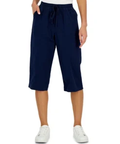 Karen Scott Women's Quinn Cotton Pull-On Capri Pants, Created For Macy's