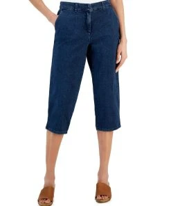 Karen Scott Women's Denim Comfort Capri Pants, Created For Macy's