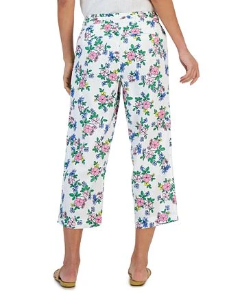 Charter Club Women's Linen Floral Cropped Pants, Created For Macy's 2 Charter Club Women's Linen Floral Cropped Pants, Created For Macy's - Image 2