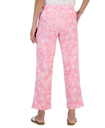 Charter Club Women's Linen Toile-Print Pull-On Pants, Created For Macy's 2 Charter Club Women's Linen Toile-Print Pull-On Pants, Created For Macy's - Image 2