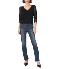 Vince Camuto Women's Ruched Sleeve Top -CeCe cloth-shop 23381303 fpx