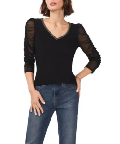 Vince Camuto Women's Ruched Sleeve Top