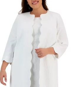Kasper Plus Size Scallop-Trimmed Topper Jacket -CeCe cloth-shop 23388562 fpx