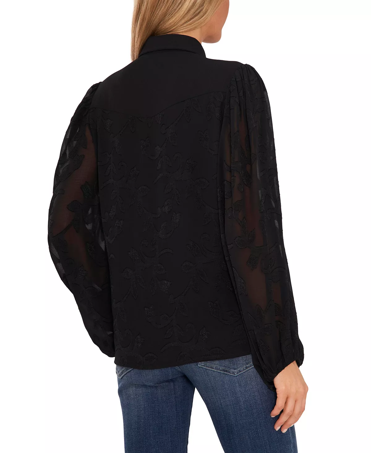 CeCe Women's Floral Button-Down Blouse 2 CeCe Women's Floral Button-Down Blouse - Image 2