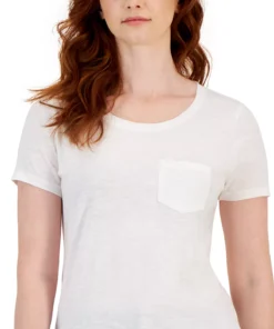 Style & Co Women's Scoop-Neck Short-Sleeve Pocket T-Shirt, Created For Macy's 6 Style & Co Women's Scoop-Neck Short-Sleeve Pocket T-Shirt, Created For Macy's -CeCe cloth-shop 23412180 fpx