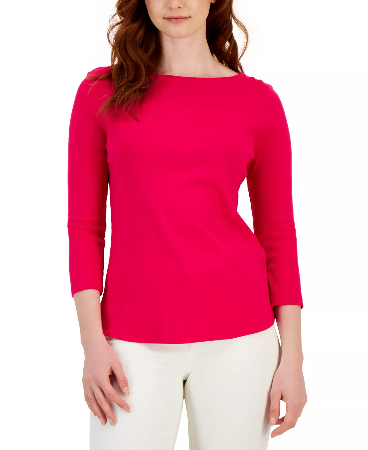 Charter Club Women's Pima Cotton Boat-Neck Top, Created For Macy's 11 Charter Club Women's Pima Cotton Boat-Neck Top, Created For Macy's - Image 11