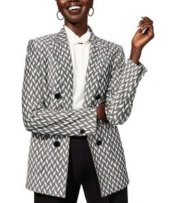 Anne Klein Women's Chevron Knit Faux-Double-Breasted Jacket