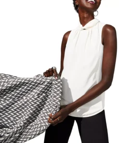 Anne Klein Women's Crepe Sleeveless Twist-Neck Top