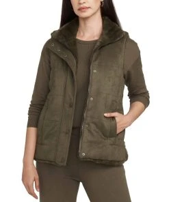 Anne Klein Women's Faux-Fur-Lined Sleeveless Vest