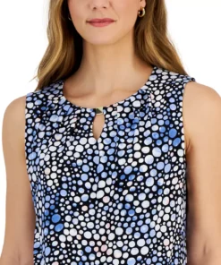 Kasper Women's Dot Print Hardware-Detail Sleeveless Top -CeCe cloth-shop 23443412 fpx