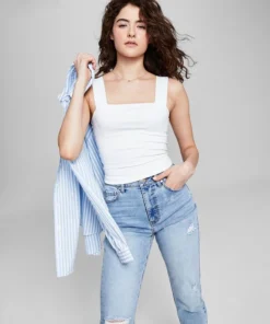 And Now This Women's Square-Neck Double-Layer Tank Top