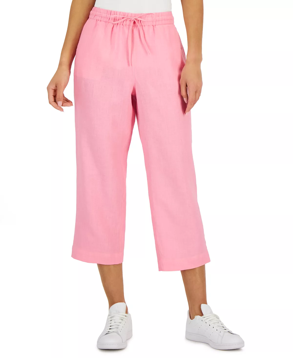 Charter Club Women's Linen Capri Tie-Waist Pants, Created For Macy's 1 Charter Club Women's Linen Capri Tie-Waist Pants, Created For Macy's