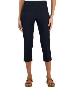 JM Collection Embellished Pull-On Capri Pants, Created For Macy's -CeCe cloth-shop 23481888 fpx