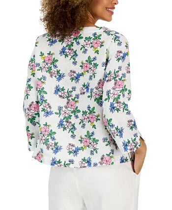 Charter Club Women's Linen Floral-Printed Top, Created For Macy's 2 Charter Club Women's Linen Floral-Printed Top, Created For Macy's - Image 2