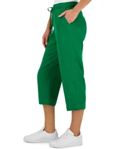 Charter Club Women's Linen Capri Tie-Waist Pants, Created For Macy's 13 Charter Club Women's Linen Capri Tie-Waist Pants, Created For Macy's -CeCe cloth-shop 23490886 fpx