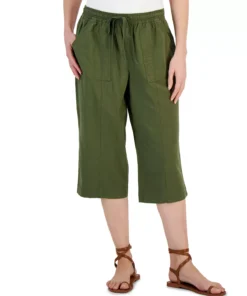 Karen Scott Women's Quinn Cotton Pull-On Capri Pants, Created For Macy's -CeCe cloth-shop 23502747 fpx