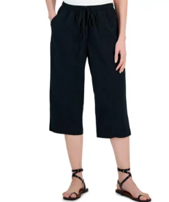 Karen Scott Women's Quinn Cotton Pull-On Capri Pants, Created For Macy's -CeCe cloth-shop 23502749 fpx