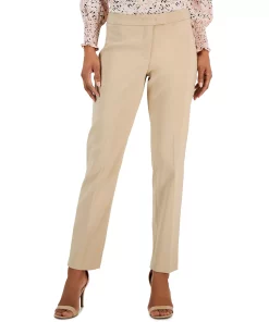 Anne Klein Women's Straight-Leg Asymmetrical-Close Bowie Pants -CeCe cloth-shop 23504123 fpx