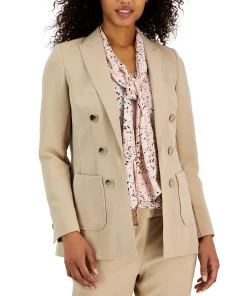 Anne Klein Women's Stretch Faux-Double-Breasted Jacket -CeCe cloth-shop 23504143 fpx