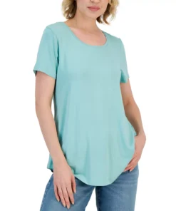JM Collection Scoop-Neck T-Shirt, Created For Macy's -CeCe cloth-shop 23509315 fpx